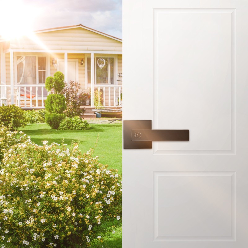 Avaimella lukittava käännettävä ovenpainikesarja musta sinkkiseos 2 kappaletta etu- ja sisäoviin 35–45mm