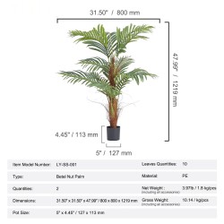 Tekopalmu aidonnäköinen polyeteenimateriaali 1219 mm korkea 2 kpl sisä ja ulkokäyttöön