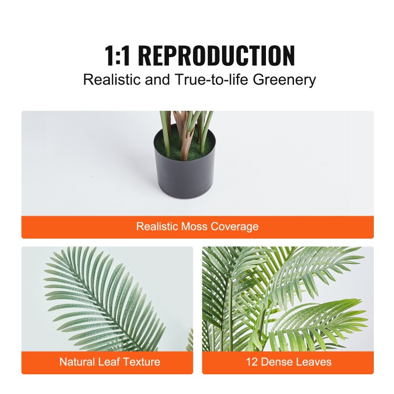 Tekopalmupuu PE-materiaali noin 1,8 m korkea sisä- ja ulkokäyttöön vakaa kaatumissuoja