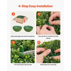 Keinotekoinen puksipuupallo 584 mm polyeteenilehdet 1 kpl ulkokäyttöön ja sisätiloihin