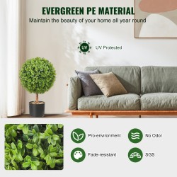 Tekokoristepensas pallomainen 61 cm 2 kappaletta PE-lehdet puuvarsi sisä- ja ulkokäyttöön