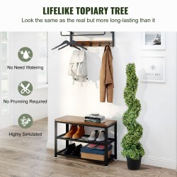 Tekokartio-buxuspensaat 121,9 cm PE ja rauta 2 kpl ulko- ja sisäkäyttö