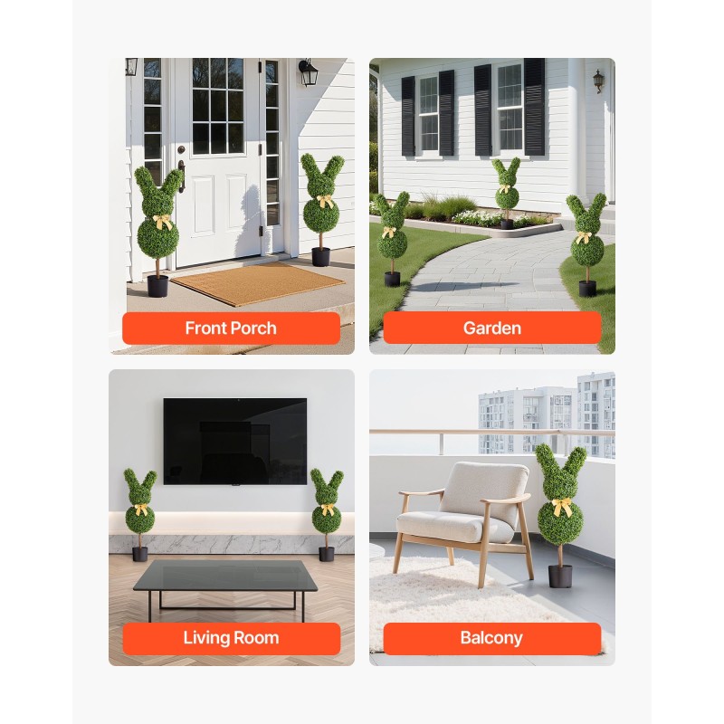 Keinotekoinen kanin muotoinen bukseerpallo 2 kpl 914 mm polyeteenilehdistö rautarunko sementtijalusta