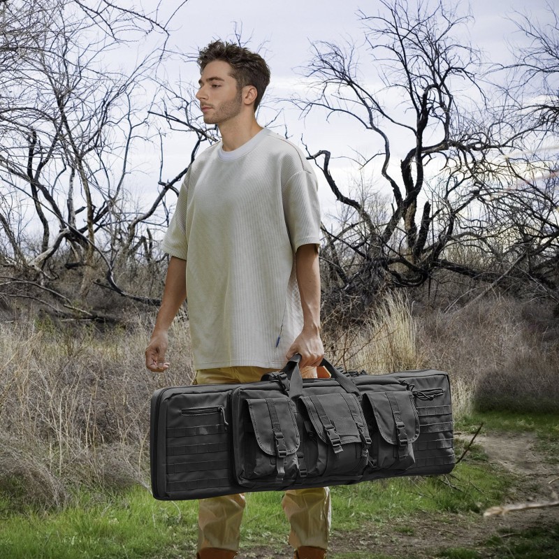 Pehmeä taktinen asepussi 36 tuumaa 600D polyesteri kahdelle kiväärille ja kahdelle pistoolille