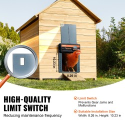 Automaattinen alumiininen kanalan ovi 210×260 mm valotunnistin ajastin