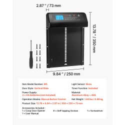 Automaattinen kanalan ovi alumiiniseos ja muovi paristokäyttöinen ajastin puristussuoja vesitiivis