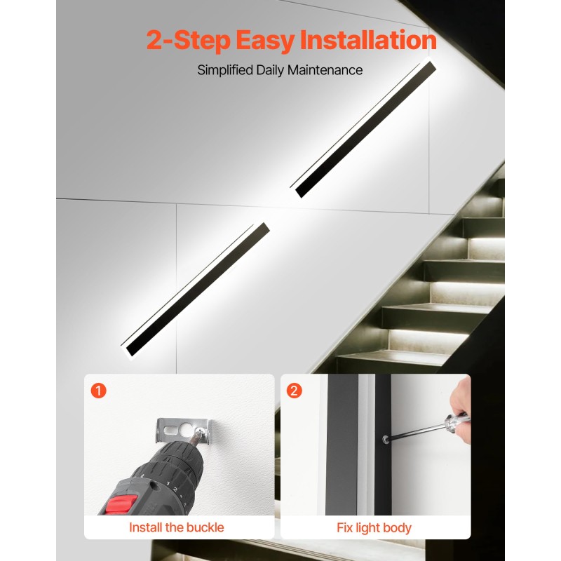 Ulkoseinävalaisin 2 kpl 1000 mm säädettävä 2700–6000K himmennettävä kaukosäätimellä IP65