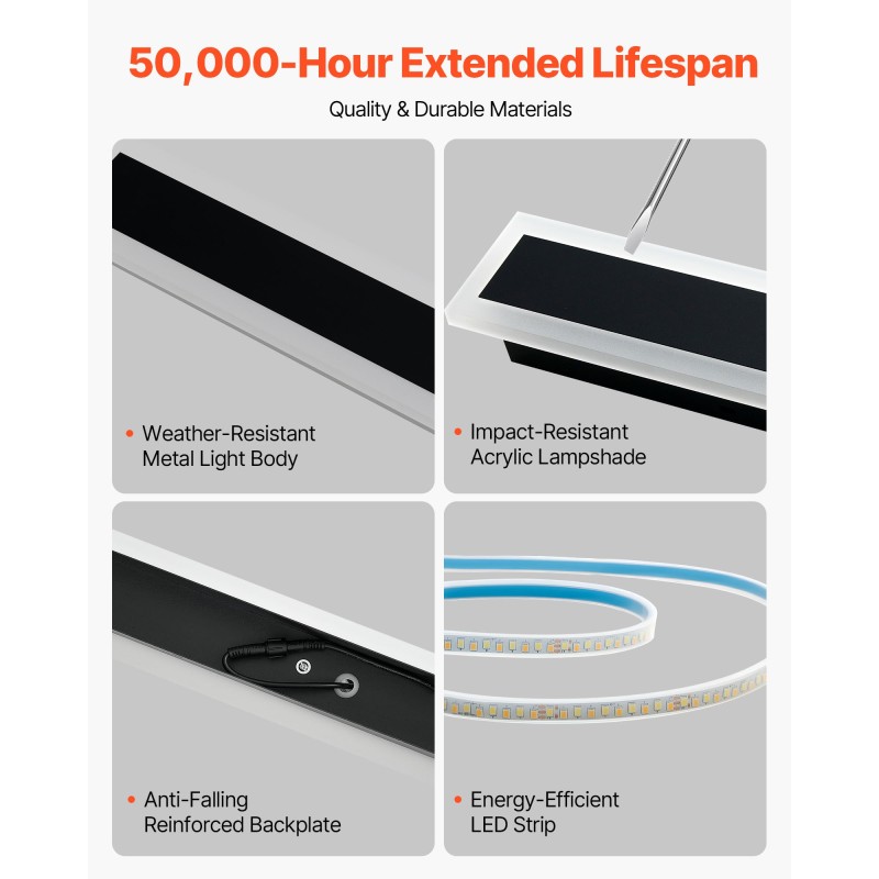 Ulkoseinävalaisin metallirunko 1000 mm 2 kpl LED-nauhat 3000K IP65