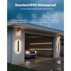 Ulkoseinävalaisimet LED 2 kpl 600 mm ruosteenkestävä IP65 himmennettävä säädettävä 2700–6000K