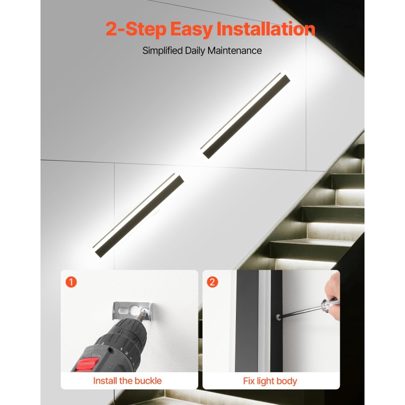 Ulkoseinävalaisimet LED 2 kpl 600 mm ruosteenkestävä IP65 himmennettävä säädettävä 2700–6000K