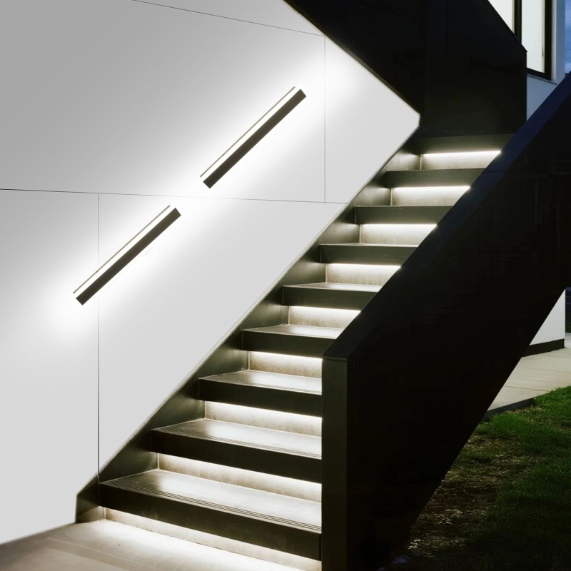 Ulkoseinävalaisimet LED 2 kpl 600 mm ruosteenkestävä IP65 himmennettävä säädettävä 2700–6000K