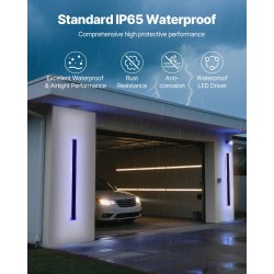 Ulkoseinävalaisin 2 kpl 1000 mm ruostumaton IP65 RGB säädettävä 2700–6000K himmennettävä kaukosäätimellä