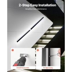 Ulkoseinävalaisin 2 kpl 1000 mm ruostumaton IP65 RGB säädettävä 2700–6000K himmennettävä kaukosäätimellä