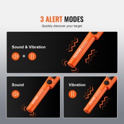 Kädessä pidettävä metallinilmaisin ABS 50 mm tunnistussyvyydellä kolmella tilalla vedenpitävällä pussilla