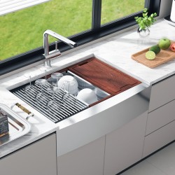 Keittiöallas 304-ruostumaton teräs 36 tuumaa yksiallas päältä asennettava maalaistyylinen