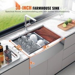 Keittiöallas 304-ruostumatonta terästä 30 tuumaa, porrastettu reuna, yksi allas, päältä asennettava