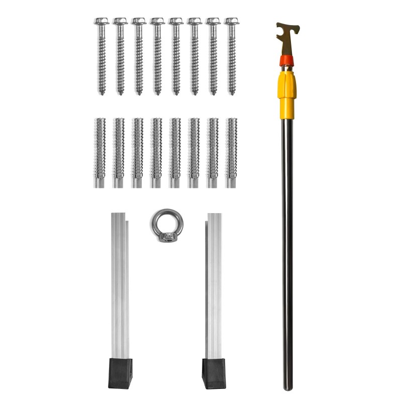 Taittuva alumiininen ullakkotikas hydraulisella vaimennuksella kantavuus 158,8 kg sopii 2,9–3,7 m huonekorkeuksille