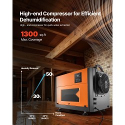 Teollisuusluokan ilmankuivain sinkitty teräsrunko 50 litraa kellariin varastoon siirrettävä