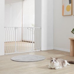 Turvaportti rauta ja muovi leveys 75–129 cm korkeus 76 cm portaikkoihin oviaukkoihin