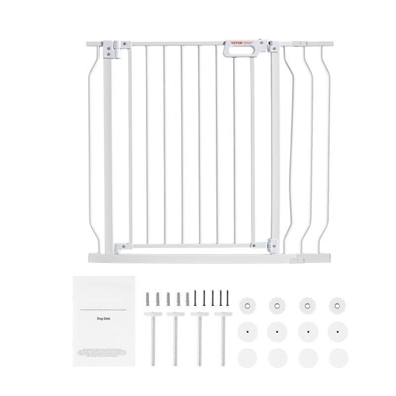 Turvaportti rautarunko ja muovi 749–990mm leveä 762mm korkea valkoinen paine- ja seinäkiinnityssarja