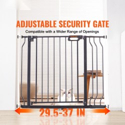 Turvaportti rautainen ja muovinen säädettävä leveys 749–990 mm korkeus 762 mm musta