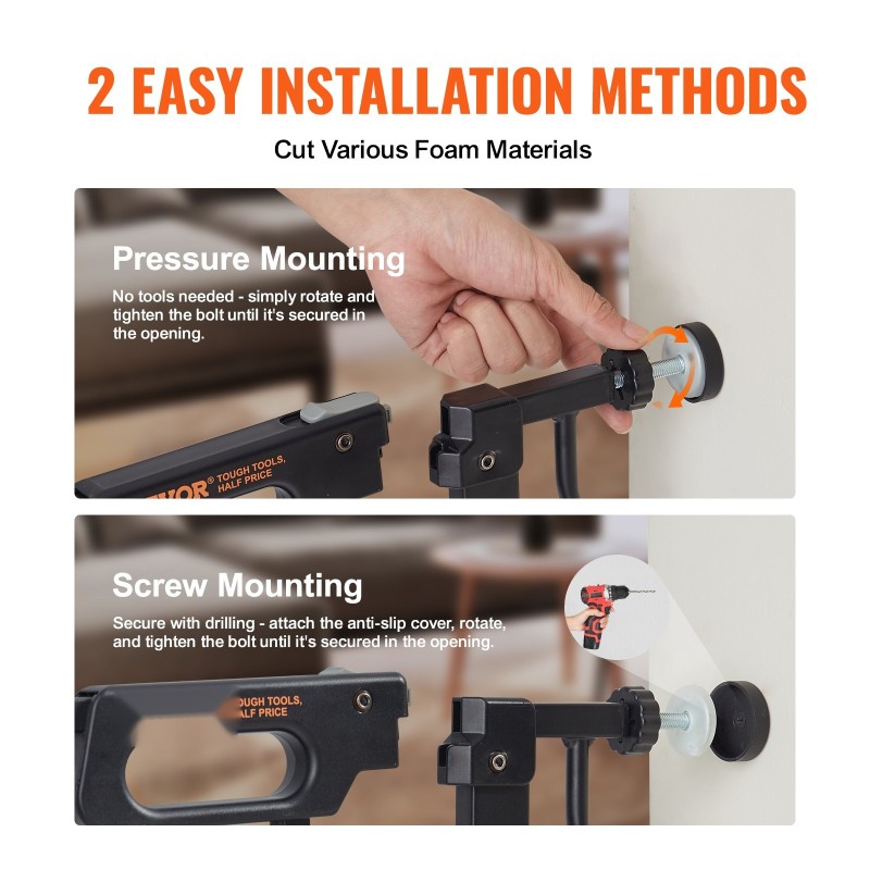 Turvaportti rautaa ja muovia säädettävä leveys 749–1346 mm korkeus 762 mm musta