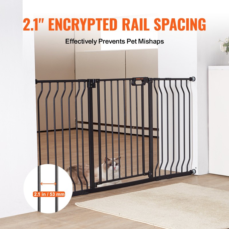 Turvaportti rautaa ja muovia säädettävä leveys 749–1417 mm korkeus 762 mm