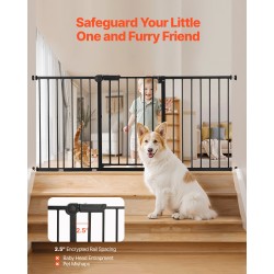 Turvaportti 154–161 senttimetriä leveä 76 senttimetriä korkea painekiinnitys yhdellä kädellä avattava musta