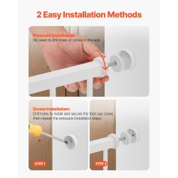 Turvaportti lapsille ja lemmikeille 65–122 cm leveys 91 cm korkeus painekiinnitys valkoinen