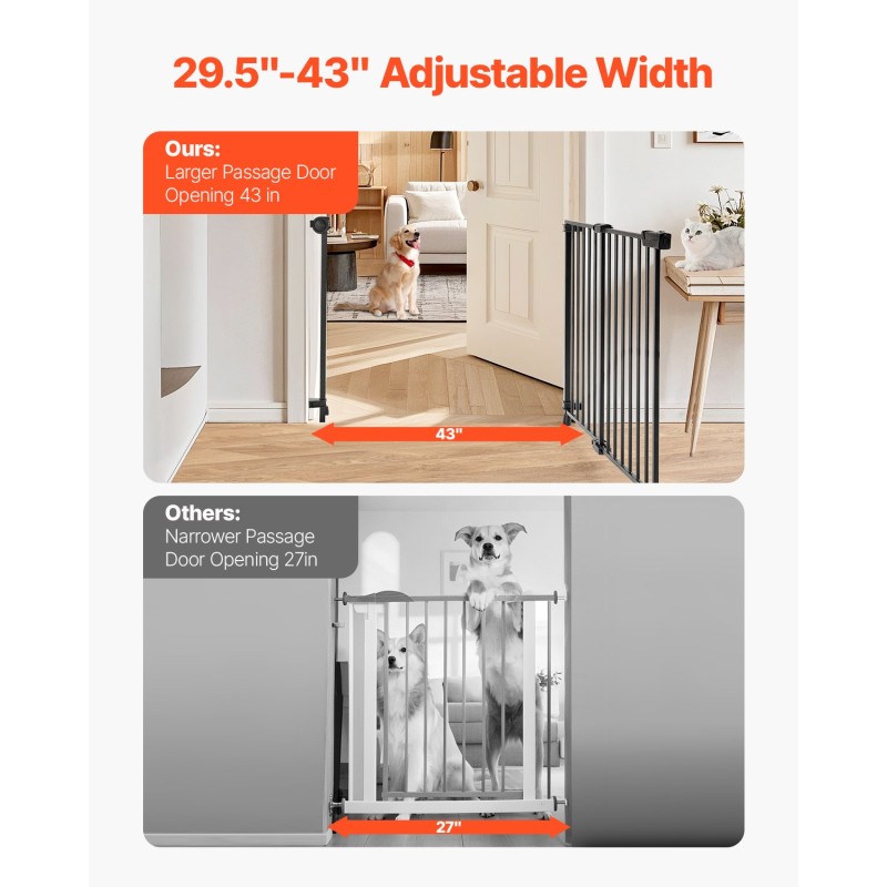 Turvaportti säädettävä leveys 75–109 cm korkeus 71 cm ilman kynnystä musta