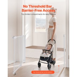 Turvaportti säädettävä leveys 75–109 cm korkeus 71 cm ei kynnystankoa valkoinen