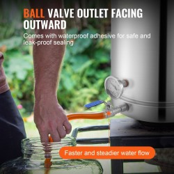 Ruostumattomasta teräksestä valmistettu panemiskattila 60,6 l kolmikerrospohjalla lämpömittarilla palloventtiilillä