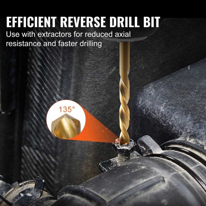 Pultti- ja ruuvinpoistosarja 48-osainen kromi-molybdeeniterästä titaanipinnoitetuilla korkeanopeusteräs-poranterillä