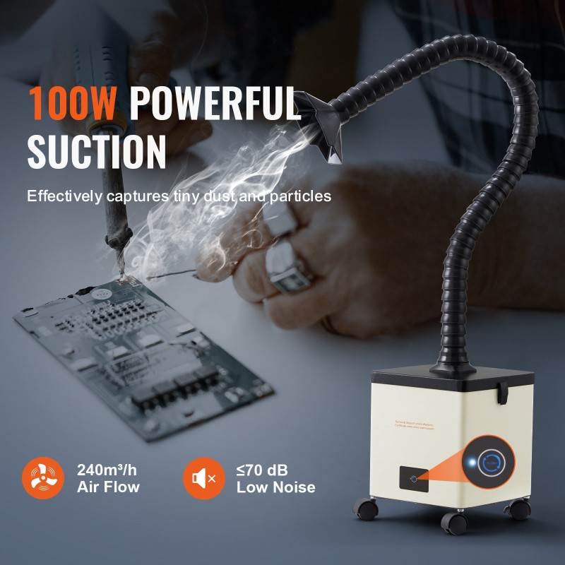 Juotossavunpoistaja 100 watin 240 kuutiometriä tunnissa kolmivaiheisella suodatuksella