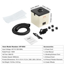 Juotossavunpoistaja 100 watin 240 kuutiometriä tunnissa kolmivaiheisella suodatuksella