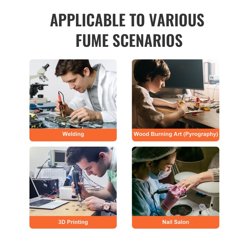 Pöytämallinen 38-wattinen savunpoistaja antistaattinen metallirunko kolmikerroksinen aktiivihiilisuodatin juotostöihin