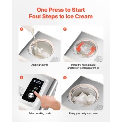 Automaattinen jäätelökone sisäänrakennetulla kompressorilla 2 l 3 toimintatilaa ilman esipakastusta ruostumatonta terästä