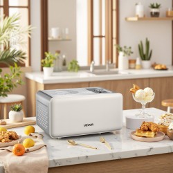 Automaattinen jäätelökone sisäänrakennetulla kompressorilla 2 l 3 toimintatilaa ilman esipakastusta ruostumatonta terästä