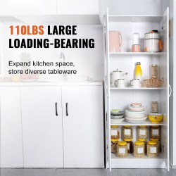 Korkea keittiökaappi lastulevy MDF 1529 mm 2-ovinen 3 hyllyä 2 säädettävää valkoinen