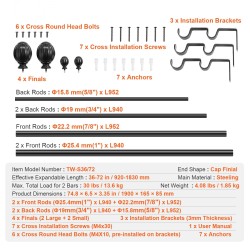 Kaksoisverhotanko teräs säädettävä 91,4–182,9 cm 2,5 cm ja 1,9 cm mattamusta
