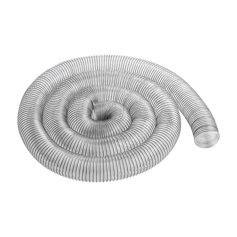 Pölynpoistoletku PVC-muovinen paksunnettu 100 mm x 6,1 m teräslankavahvistettu läpinäkyvä