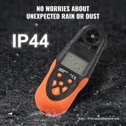 Bluetooth-käsianemometri ABS ja TPE-muovinen LED-taustavalaistu näyttö mittaa tuulennopeuden IP44-suojattu