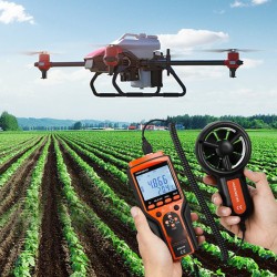 Käsikäyttöinen jaettu CFM-tuulimittari ABS-TPE-materiaali LED-näyttö tuulennopeus lämpötila