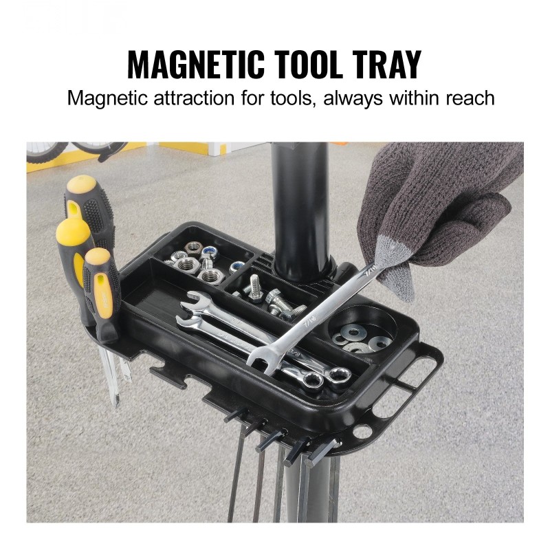 Pyörän huoltoteline teräs 36 kg kantavuus säädettävä korkeus 1079–1900 mm nelijalkainen jalusta