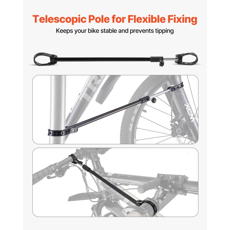 Pyörän huoltoteline teräs ja alumiini 49,9 kg kantavuus säädettävä korkeus 1025–1510 mm