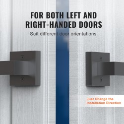 Ovenkahva neliömäinen sinkkiseos käännettävä 1 kappale mattamusta sisäoviin