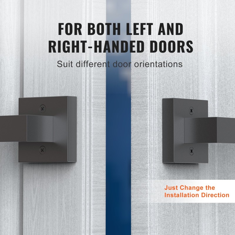 Kiinteä ovenpainike sinkkiseosta mattamusta 2 kpl ei-kääntyvä sopii oikea- ja vasenkätisiin oviin