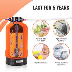 Kannettava vedenpehmennin elintarvikelaatuisella hartsilla 3/4-tuuman messinkiliittimillä 42-tuumaisella letkulla