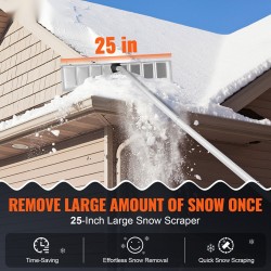 Kattolumiharja alumiiniterä 63,5 cm 640 cm ulottuvuus suojapyörillä liukuestekahvalla