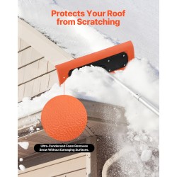 Kattolumilapio korkeatiheyksisellä 45 cm vaahtoterällä säädettävä 2,25–5,62 m alumiinivarrella ja liukumattomalla kahvalla